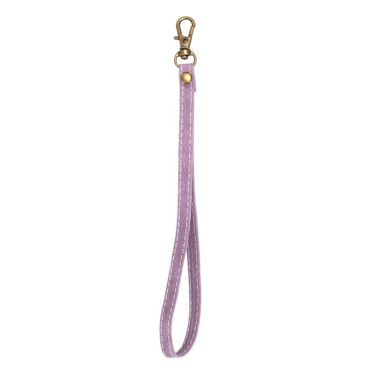 Phone Lanyard Hand Strap for Leather Case, PU Leather+Metal Phone Wrist Strap - Purple