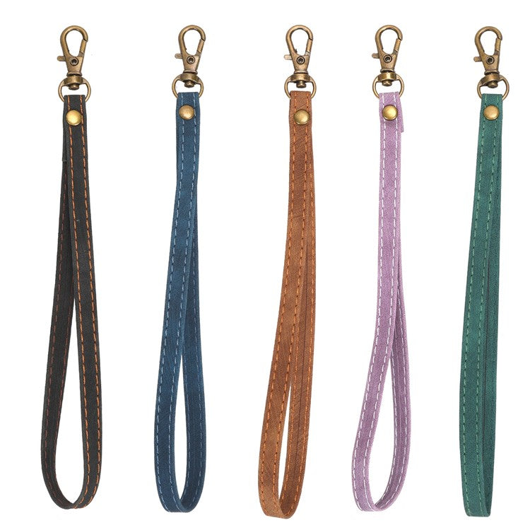 Phone Lanyard Hand Strap for Leather Case, PU Leather+Metal Phone Wrist Strap - Purple