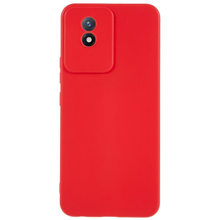 Protective Phone Case for vivo Y02 4G , Matte Flexible TPU Phone Back Cover - Red