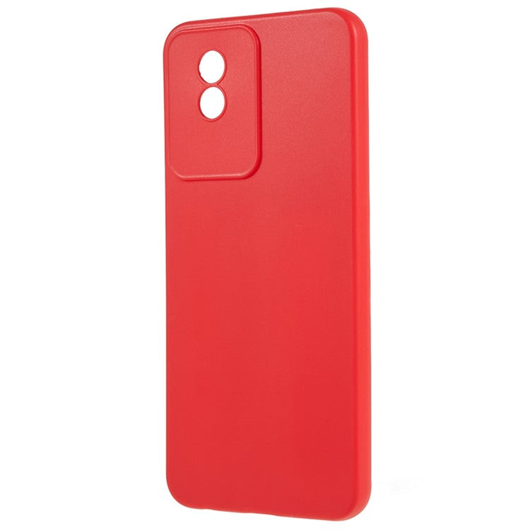 Protective Phone Case for vivo Y02 4G , Matte Flexible TPU Phone Back Cover - Red