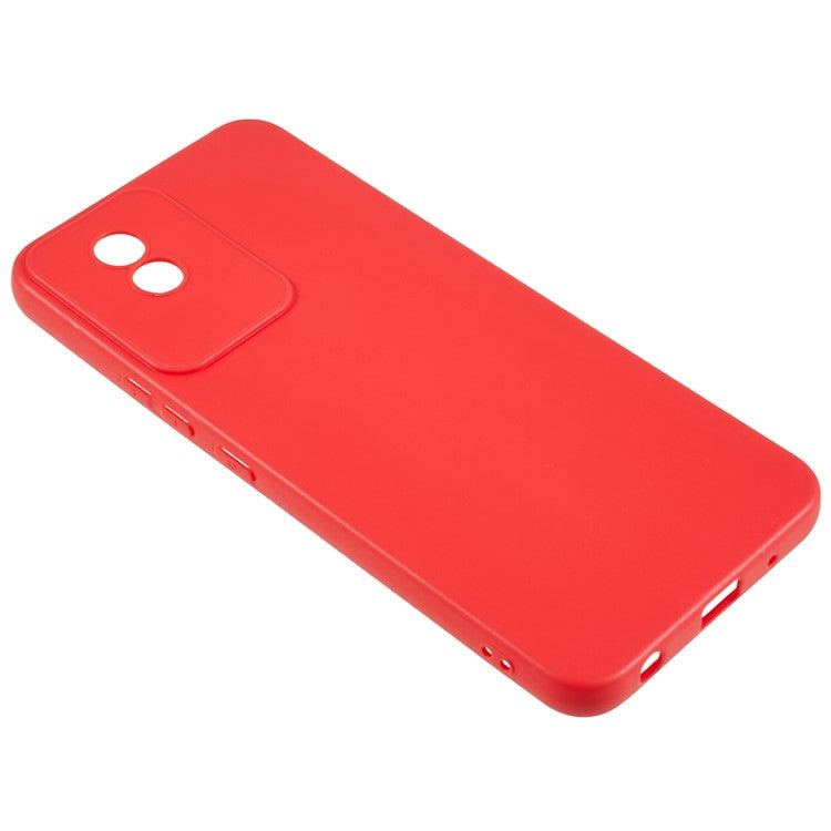 Protective Phone Case for vivo Y02 4G , Matte Flexible TPU Phone Back Cover - Red