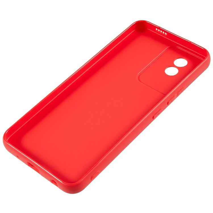 Protective Phone Case for vivo Y02 4G , Matte Flexible TPU Phone Back Cover - Red