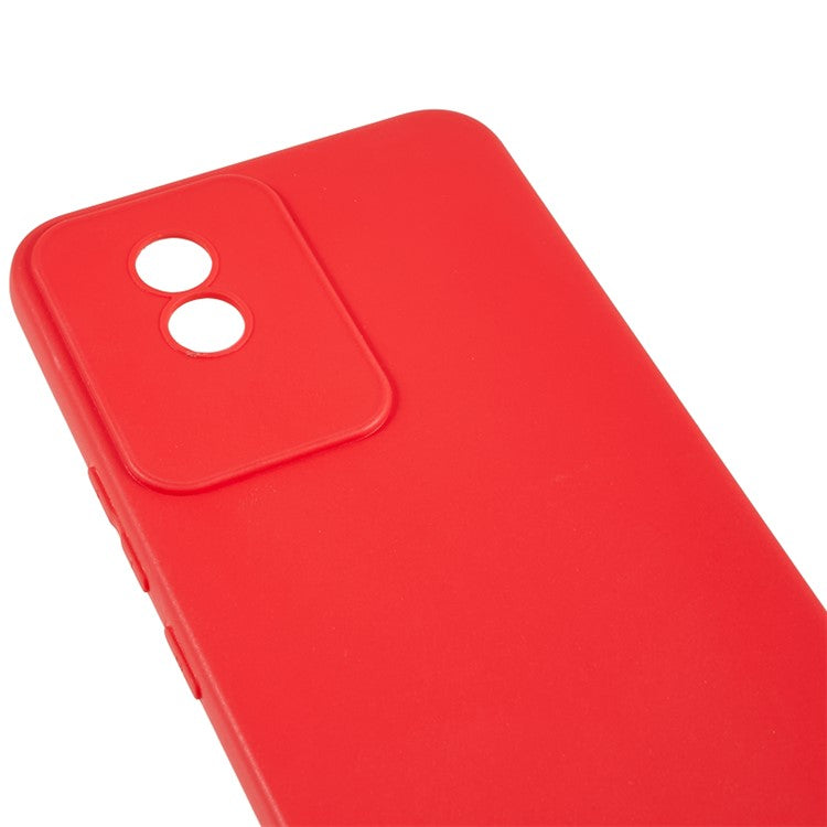 Protective Phone Case for vivo Y02 4G , Matte Flexible TPU Phone Back Cover - Red