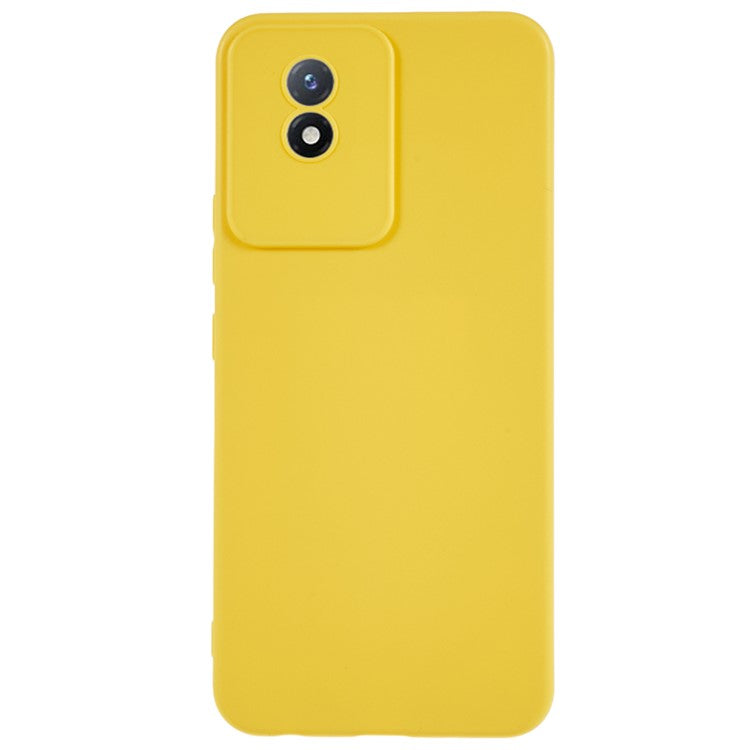 Protective Phone Case for vivo Y02 4G , Matte Flexible TPU Phone Back Cover - Yellow