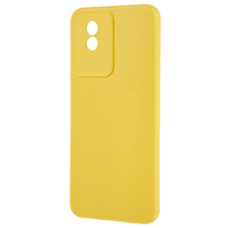 Protective Phone Case for vivo Y02 4G , Matte Flexible TPU Phone Back Cover - Yellow