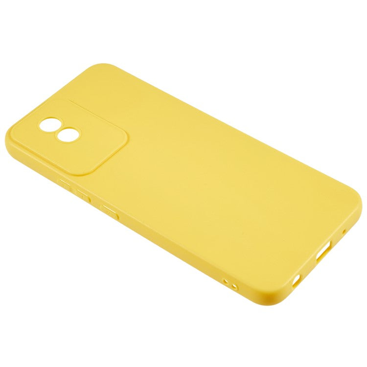 Protective Phone Case for vivo Y02 4G , Matte Flexible TPU Phone Back Cover - Yellow