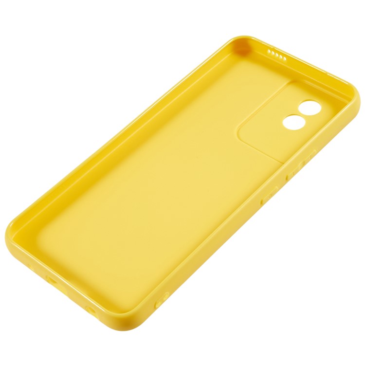 Protective Phone Case for vivo Y02 4G , Matte Flexible TPU Phone Back Cover - Yellow