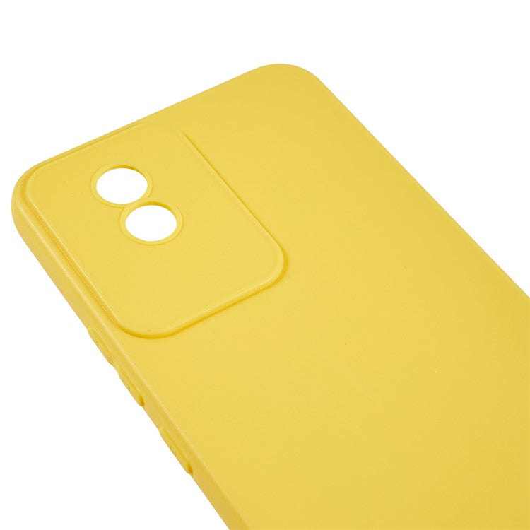 Protective Phone Case for vivo Y02 4G , Matte Flexible TPU Phone Back Cover - Yellow