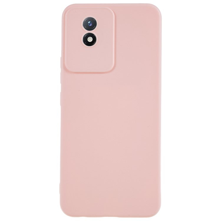 Protective Phone Case for vivo Y02 4G , Matte Flexible TPU Phone Back Cover - Pink