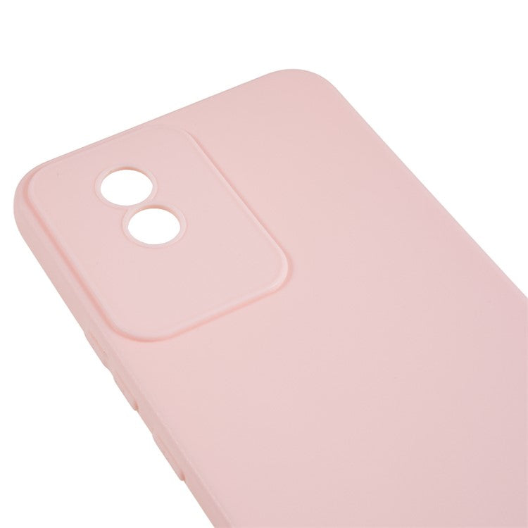 Protective Phone Case for vivo Y02 4G , Matte Flexible TPU Phone Back Cover - Pink