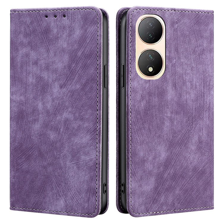 For vivo Y100 5G Shockproof PU Leather Stand Wallet RFID Blocking Phone Case Flip Cover - Purple