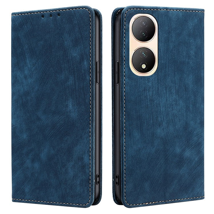 For vivo Y100 5G Shockproof PU Leather Stand Wallet RFID Blocking Phone Case Flip Cover - Blue