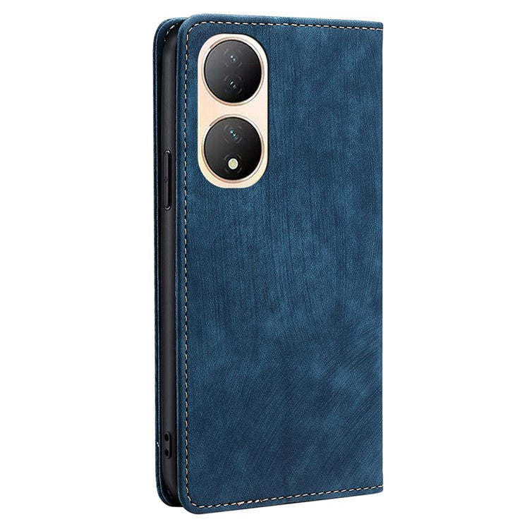 For vivo Y100 5G Shockproof PU Leather Stand Wallet RFID Blocking Phone Case Flip Cover - Blue