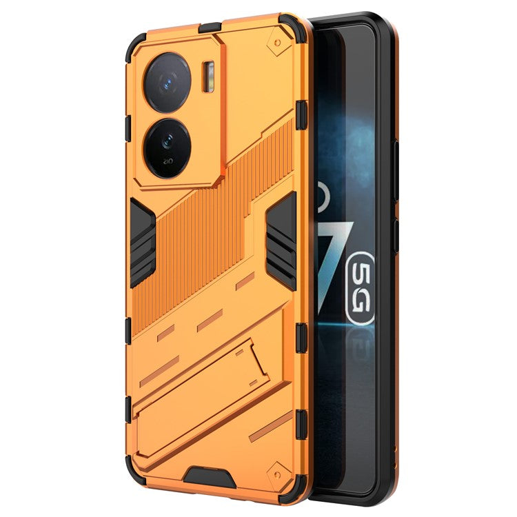 For vivo iQOO Z7 5G Shockproof Kickstand Case TPU+PC Double Protection Phone Cover - Orange