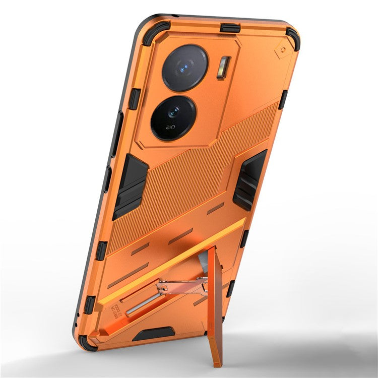 For vivo iQOO Z7 5G Shockproof Kickstand Case TPU+PC Double Protection Phone Cover - Orange