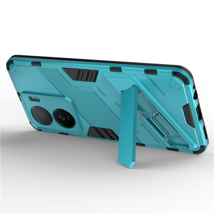 For vivo iQOO Z7 5G Shockproof Kickstand Case TPU+PC Double Protection Phone Cover - Baby Blue