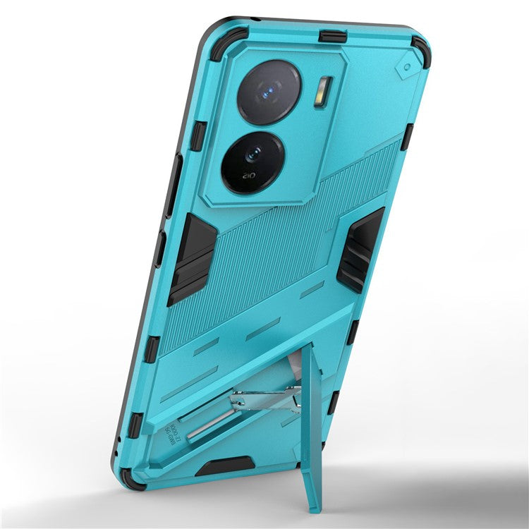 For vivo iQOO Z7 5G Shockproof Kickstand Case TPU+PC Double Protection Phone Cover - Baby Blue