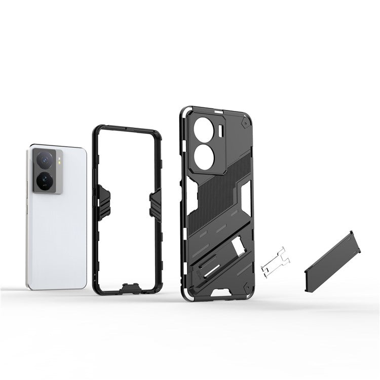 For vivo iQOO Z7 5G Shockproof Kickstand Case TPU+PC Double Protection Phone Cover - White