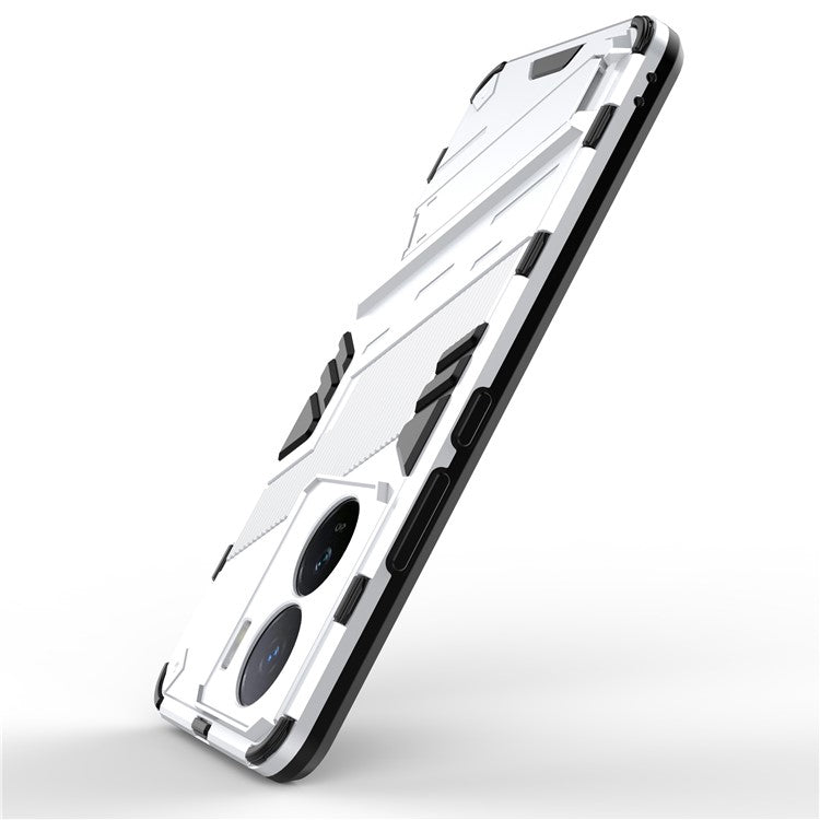 For vivo iQOO Z7 5G Shockproof Kickstand Case TPU+PC Double Protection Phone Cover - White