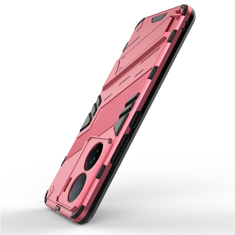 For vivo iQOO Z7 5G Shockproof Kickstand Case TPU+PC Double Protection Phone Cover - Rose