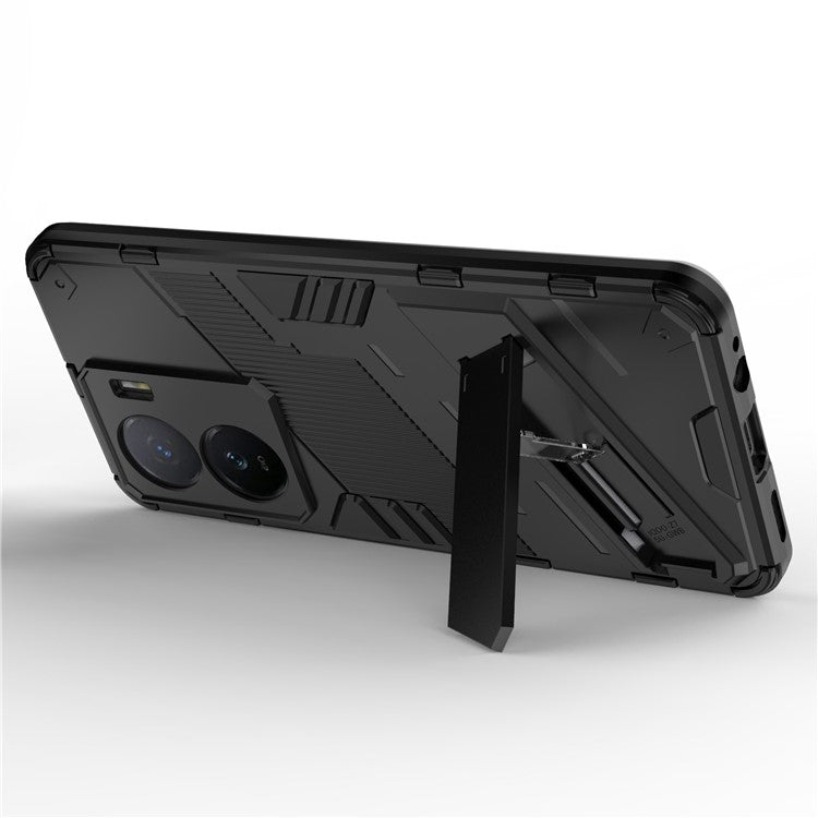 For vivo iQOO Z7 5G Shockproof Kickstand Case TPU+PC Double Protection Phone Cover - Black