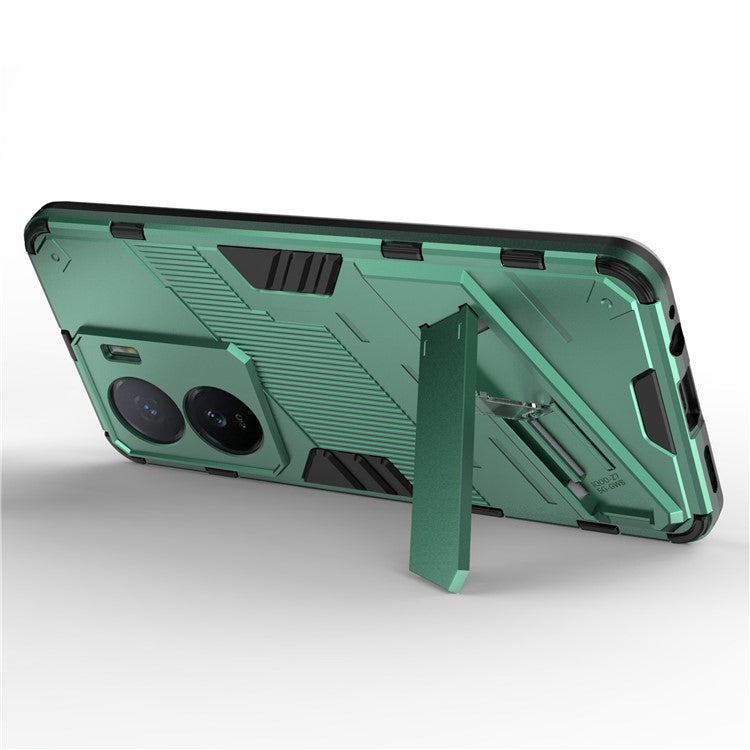 For vivo iQOO Z7 5G Shockproof Kickstand Case TPU+PC Double Protection Phone Cover - Green