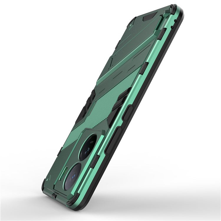 For vivo iQOO Z7 5G Shockproof Kickstand Case TPU+PC Double Protection Phone Cover - Green