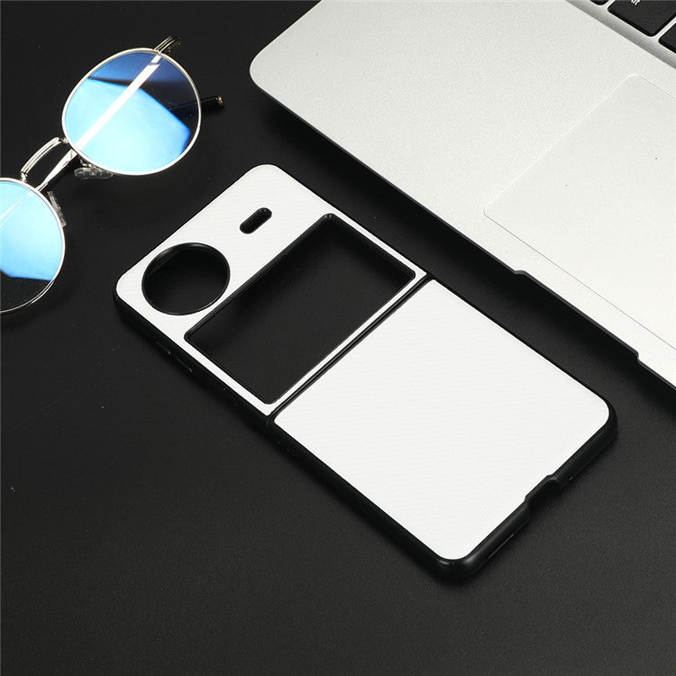 Cell Phone Case for vivo X Flip Shockproof Slim Case PU Leather + PC Phone Cover - White