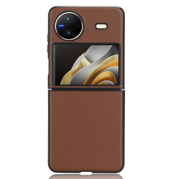 Cell Phone Case for vivo X Flip Shockproof Slim Case PU Leather + PC Phone Cover - Brown