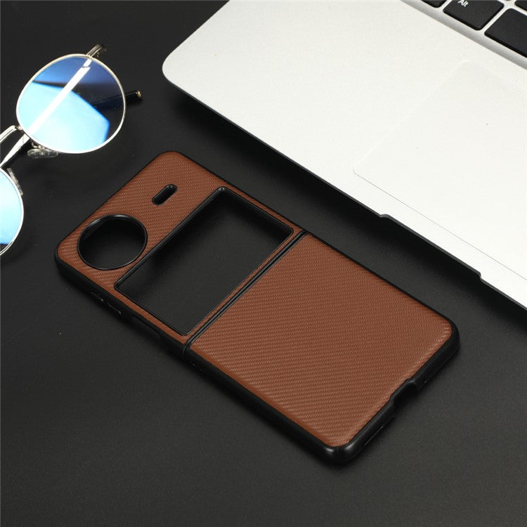 Cell Phone Case for vivo X Flip Shockproof Slim Case PU Leather + PC Phone Cover - Brown