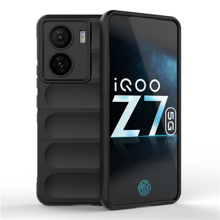 For vivo iQOO Z7 5G Rugged Phone Case Anti-scratch Soft TPU Phone Cover - Black