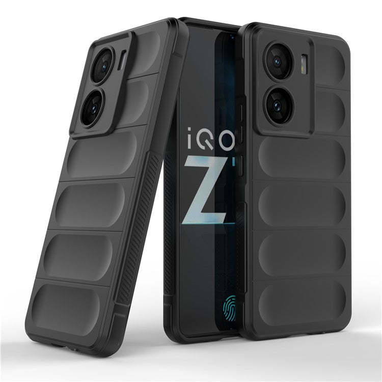 For vivo iQOO Z7 5G Rugged Phone Case Anti-scratch Soft TPU Phone Cover - Black