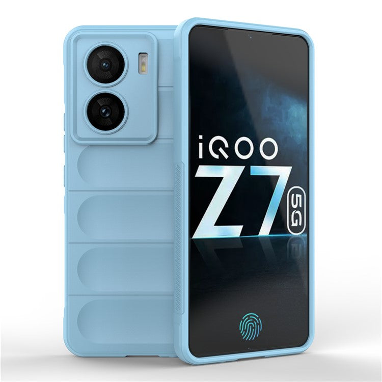 For vivo iQOO Z7 5G Rugged Phone Case Anti-scratch Soft TPU Phone Cover - Baby Blue