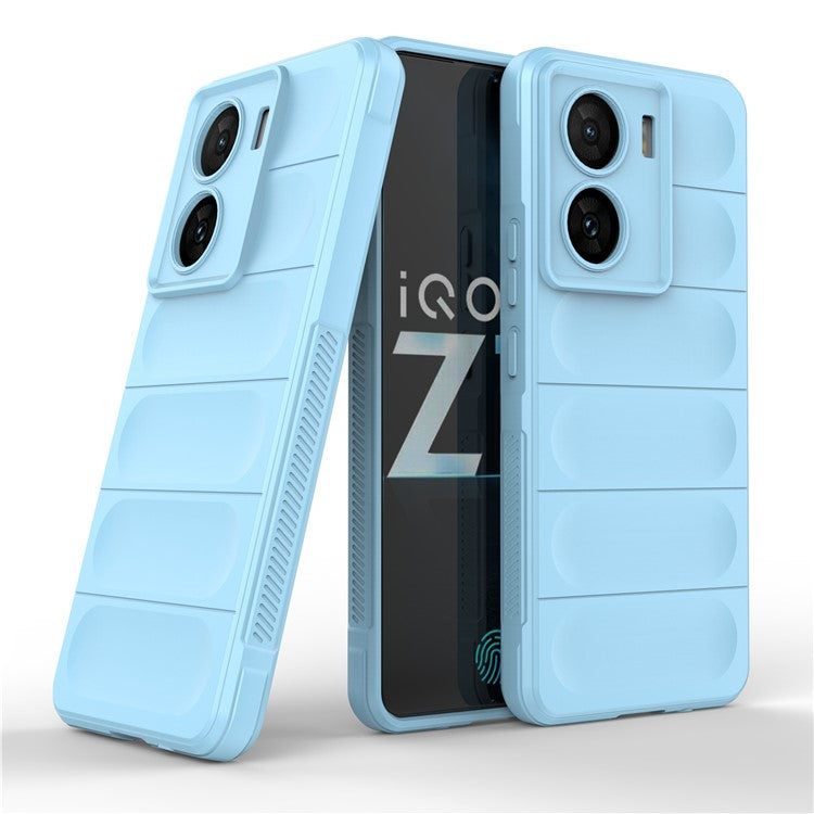 For vivo iQOO Z7 5G Rugged Phone Case Anti-scratch Soft TPU Phone Cover - Baby Blue