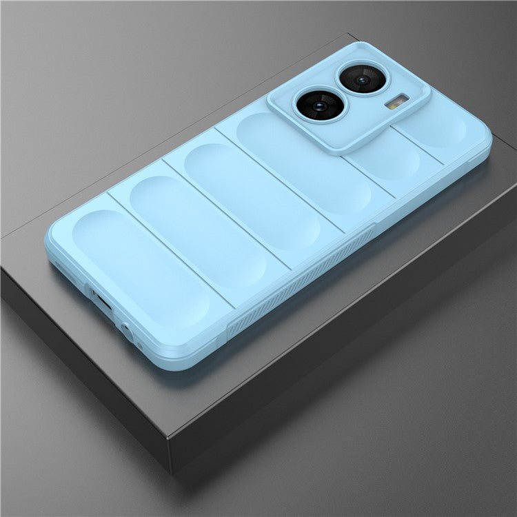 For vivo iQOO Z7 5G Rugged Phone Case Anti-scratch Soft TPU Phone Cover - Baby Blue