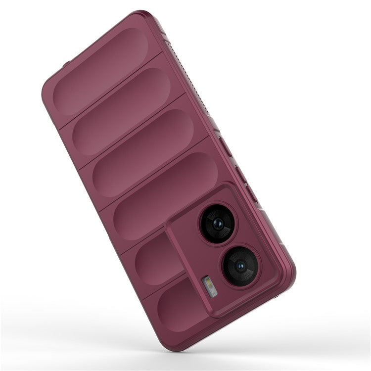 For vivo iQOO Z7 5G Rugged Phone Case Anti-scratch Soft TPU Phone Cover - Wine Red