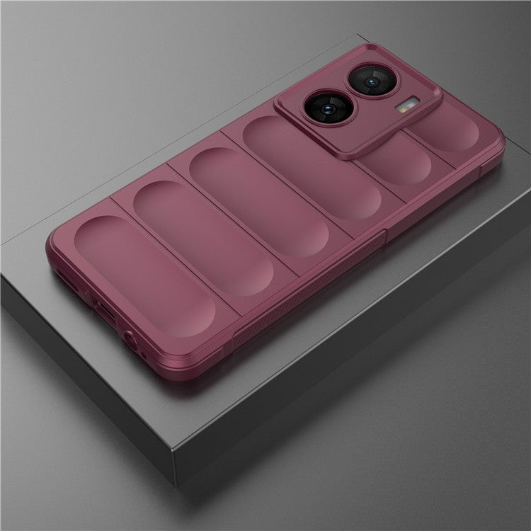 For vivo iQOO Z7 5G Rugged Phone Case Anti-scratch Soft TPU Phone Cover - Wine Red