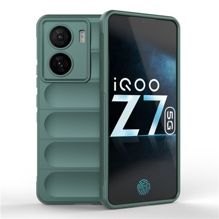 For vivo iQOO Z7 5G Rugged Phone Case Anti-scratch Soft TPU Phone Cover - Green