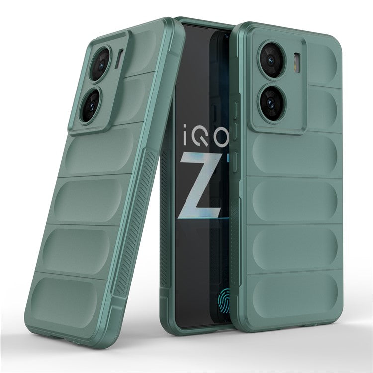 For vivo iQOO Z7 5G Rugged Phone Case Anti-scratch Soft TPU Phone Cover - Green