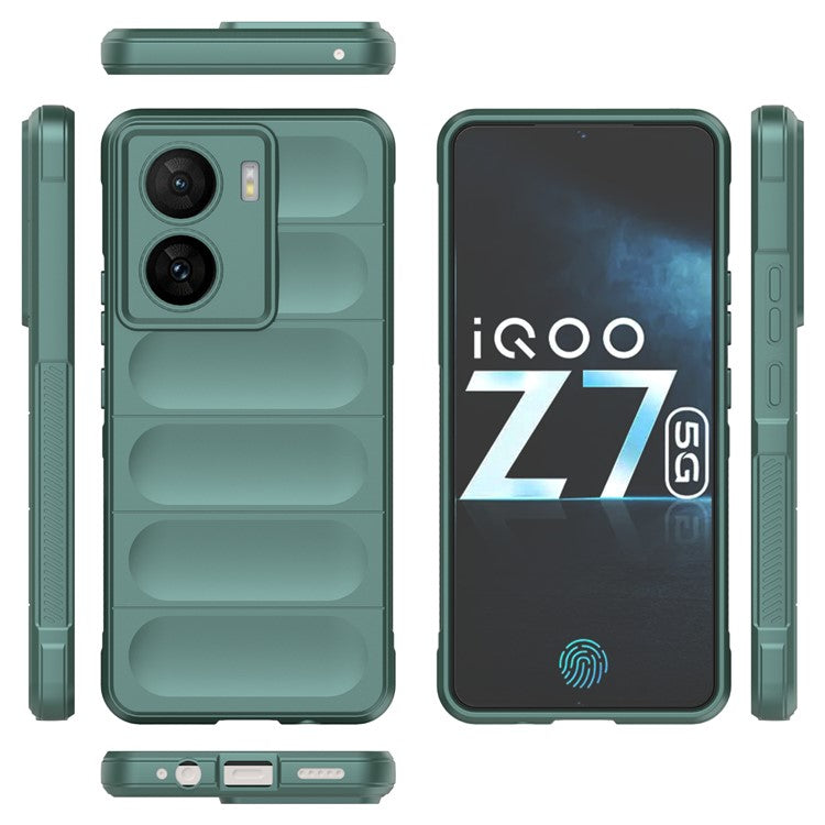 For vivo iQOO Z7 5G Rugged Phone Case Anti-scratch Soft TPU Phone Cover - Green