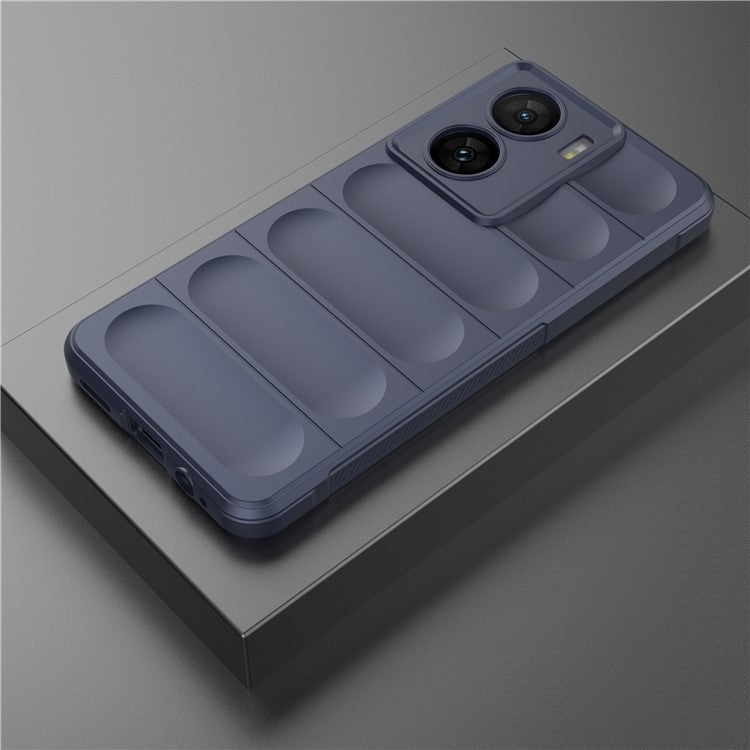 For vivo iQOO Z7 5G Rugged Phone Case Anti-scratch Soft TPU Phone Cover - Dark Blue