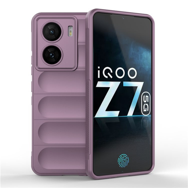 For vivo iQOO Z7 5G Rugged Phone Case Anti-scratch Soft TPU Phone Cover - Light Purple