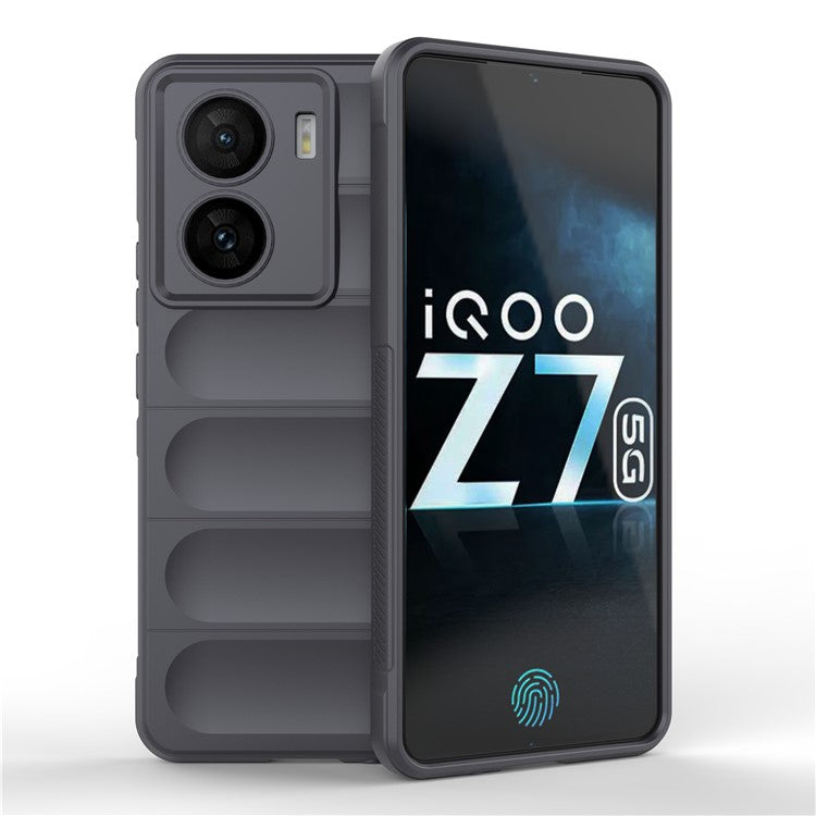 For vivo iQOO Z7 5G Rugged Phone Case Anti-scratch Soft TPU Phone Cover - Dark Grey