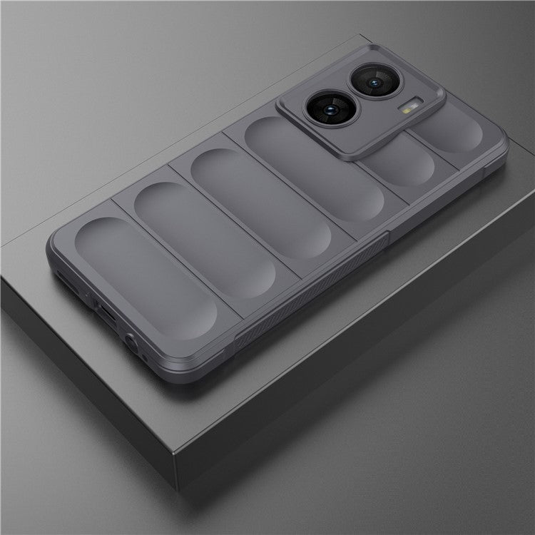 For vivo iQOO Z7 5G Rugged Phone Case Anti-scratch Soft TPU Phone Cover - Dark Grey