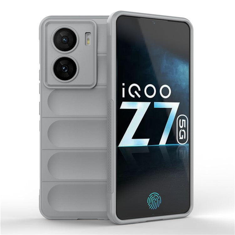 For vivo iQOO Z7 5G Rugged Phone Case Anti-scratch Soft TPU Phone Cover - Light Grey