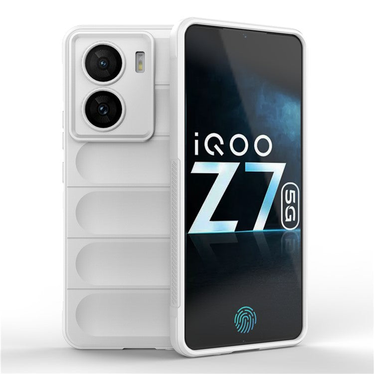 For vivo iQOO Z7 5G Rugged Phone Case Anti-scratch Soft TPU Phone Cover - White