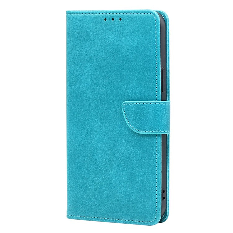 For vivo S16e 5G PU Leather Flip Case with Wallet Calf Texture Stand Shockproof Phone Cover - Baby Blue