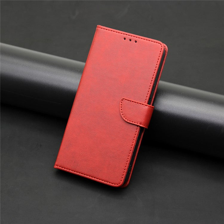 For vivo S16e 5G PU Leather Flip Case with Wallet Calf Texture Stand Shockproof Phone Cover - Red