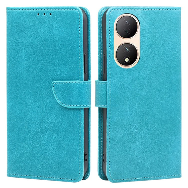 For vivo Y100 5G Flip Wallet Case PU Leather Calf Texture Stand Phone Cover - Baby Blue