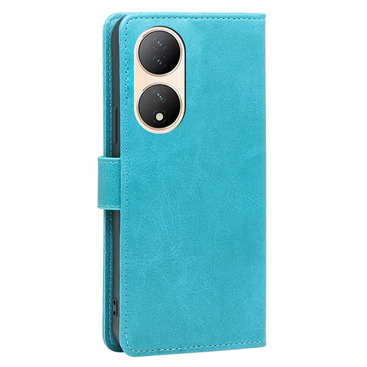 For vivo Y100 5G Flip Wallet Case PU Leather Calf Texture Stand Phone Cover - Baby Blue